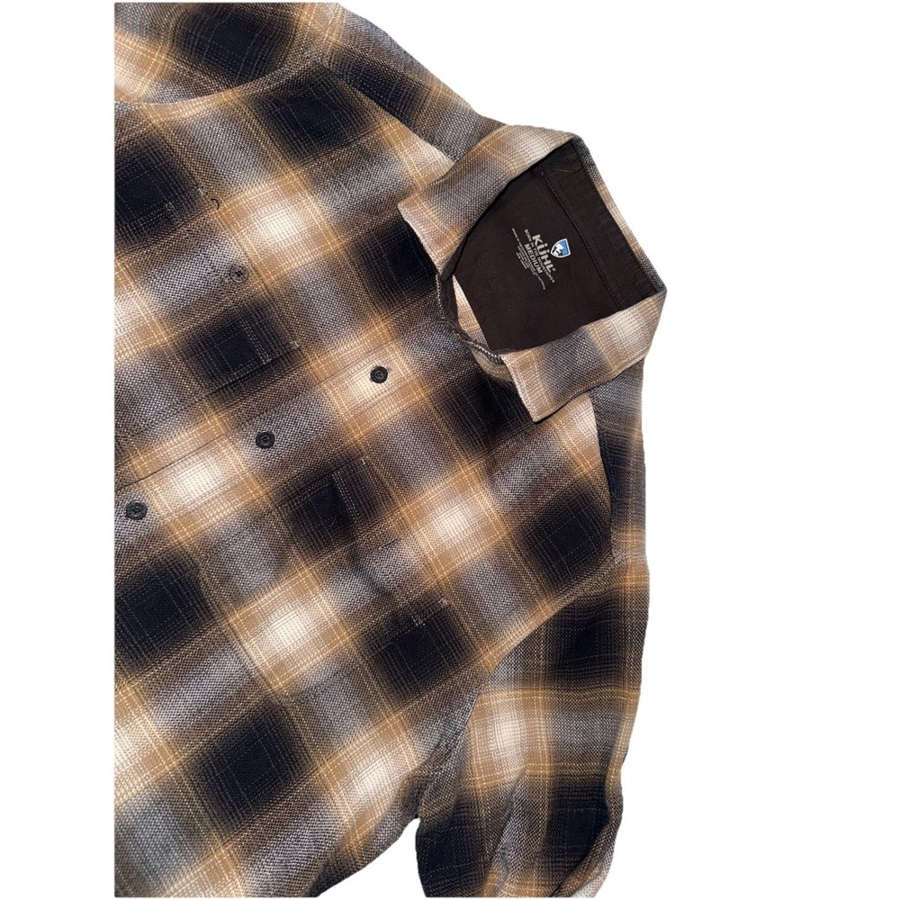 Kuhl Flannel Shirt Mens Sz Medium Long Sleeve Button Up Outdoor Hiking